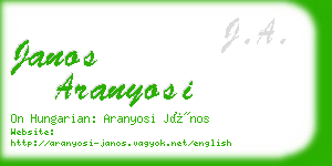 janos aranyosi business card